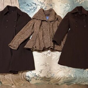 Bundle of 3 Women’s Vintage Academia 1950s Wool Peacoats/Dress Coats Size XS/S